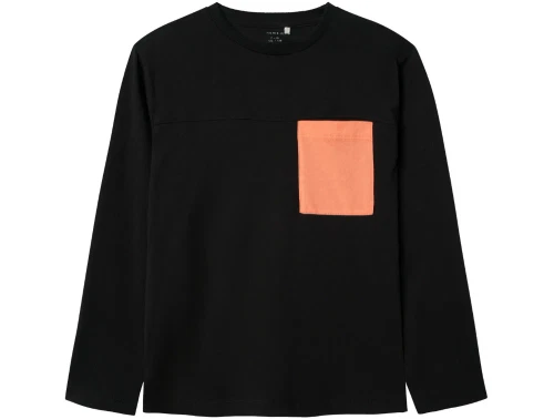 Name It black kontrastlomme bluse